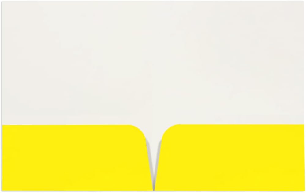 JAM PAPER Custom Printed Semi-Gloss Folders with Round Corner Pockets - Personalized Logo & Text - 12pt C1S - Yellow - 250/Pack