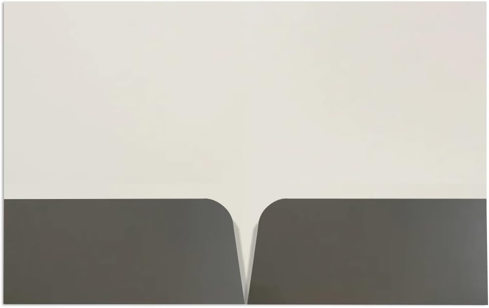 JAM PAPER Custom Printed Semi-Gloss Folders with Round Corner Pockets - Personalized Logo & Text - 10 pt C2S - Grey - 250/Pack