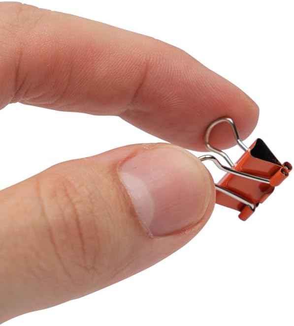 JAM PAPER Colorful Binder Clips - Extra Small - 3/5 Inch (15 mm) - Orange Binderclips - 30/Pack