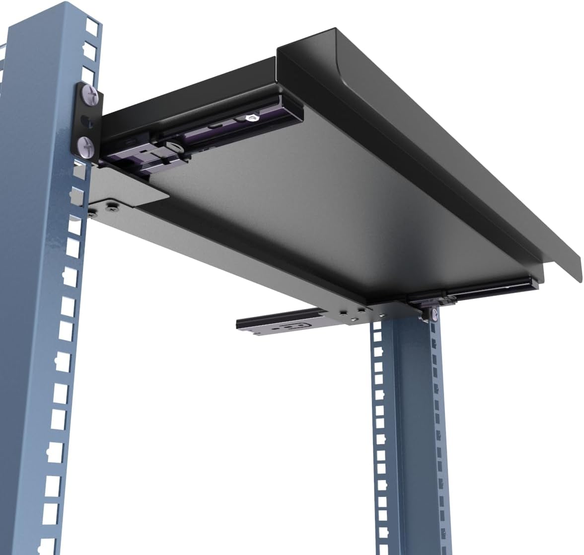 JINGCHENGMEI 1U Keyboard Tray 8" Deep -Universal 19" Rack Mount Sliding Shelf for Network Equipments Server Rack or Cabinet (8inch)