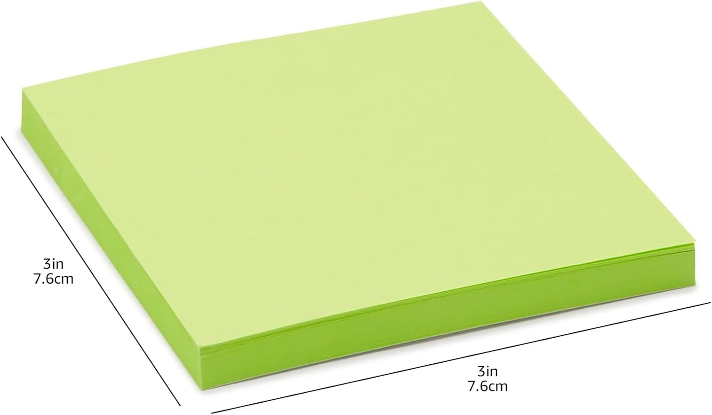 Amazon Basics Square Sticky Notes, Office Supplies for Desk, 3-x-3-inch, 24-Pack, Assorted Colors