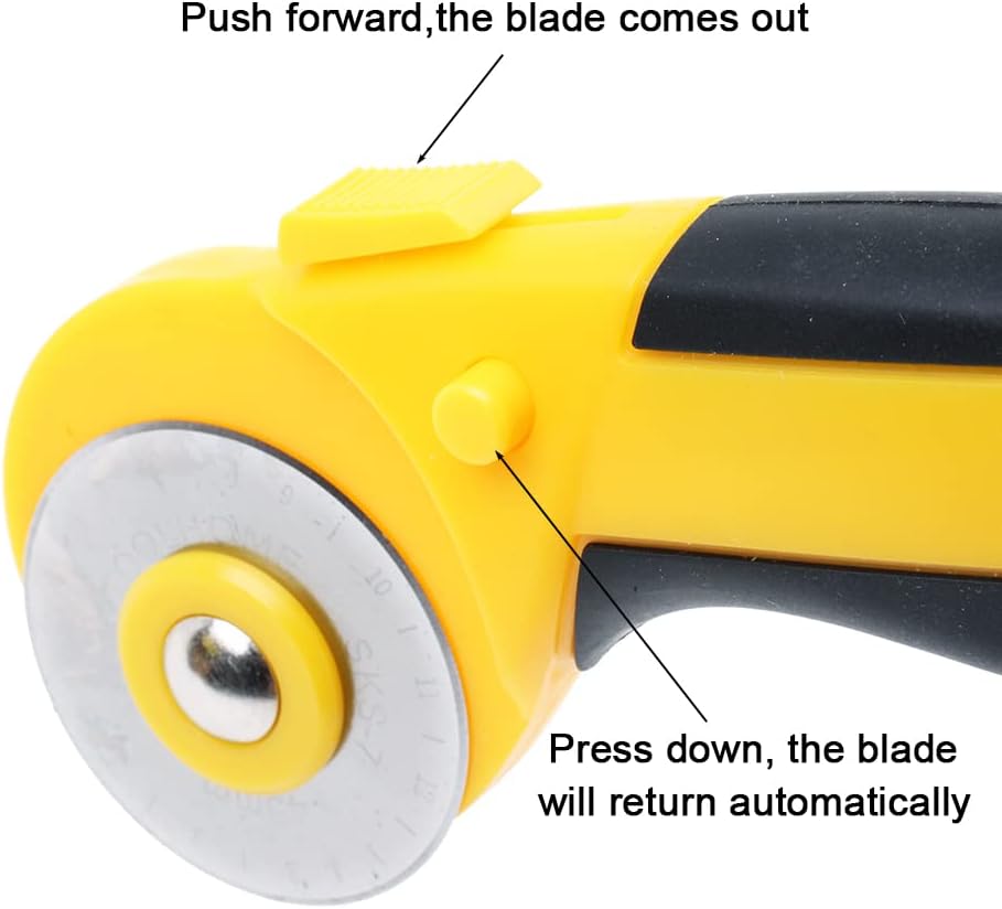 AUTOTOOLHOME 45mm Rotary Cutter Automatic Fabric Cutter Quick Change Blades with Safety Lock for Quilting, Sewing, Crafts, Replacement Blades (color02)