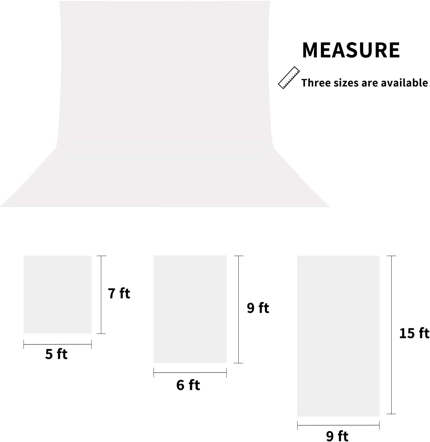 ISSUNTEX 6X9 ft Background Muslin Backdrop, Photo Studio, Collapsible High Density Screen for Video Photography and Television-Black/White