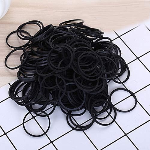 AMUU Rubber Bands 500pcs Black 1inch Small Rubber Bands for Office 2.5cm rubber band for Office School Home Strong Elastic Band Loop Office Supplies