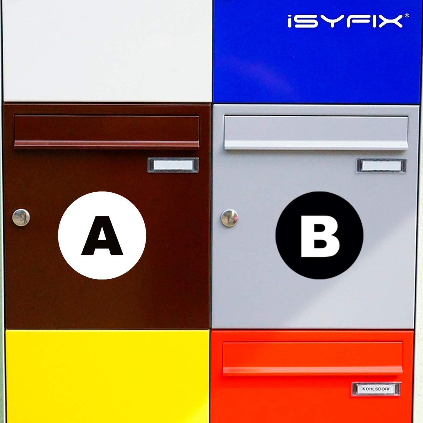 iSYFIX Multicolor Vinyl Letters Stickers - 4 inch Self-Adhesive, A to Z, 4 of Each Letter - Decal for Indoor & Outdoor, for Inventory, Storage, Organizing, Alphabet for Box, Toolbox, Locker & More