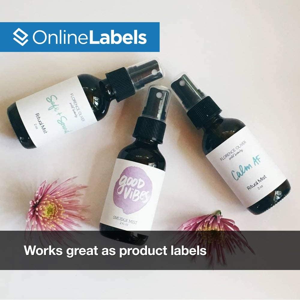 4 x 2 Rectangle Mailing Labels - Permanent, White Matte - Address, Shipping, Gift - Pack of 250 Labels, 25 Sheets - Inkjet/Laser Printers