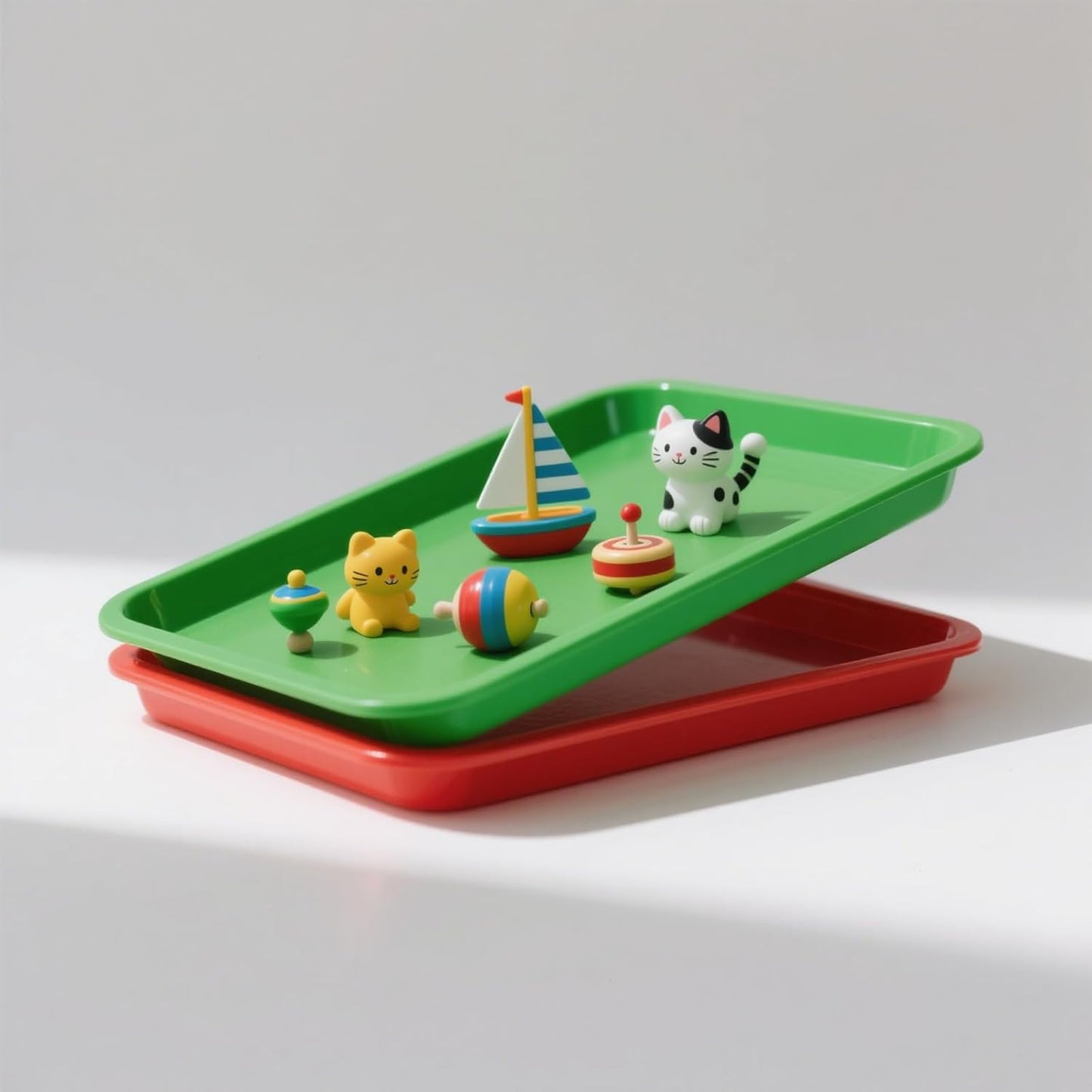 JOIKIT 30 Pack 10.8 x 8.3 Inch Multicolor Plastic Art Trays, Rectangular Art and Crafts Organizer Tray, Activity Organizer Serving Tray for Beads, Painting, Blocks, DIY Project