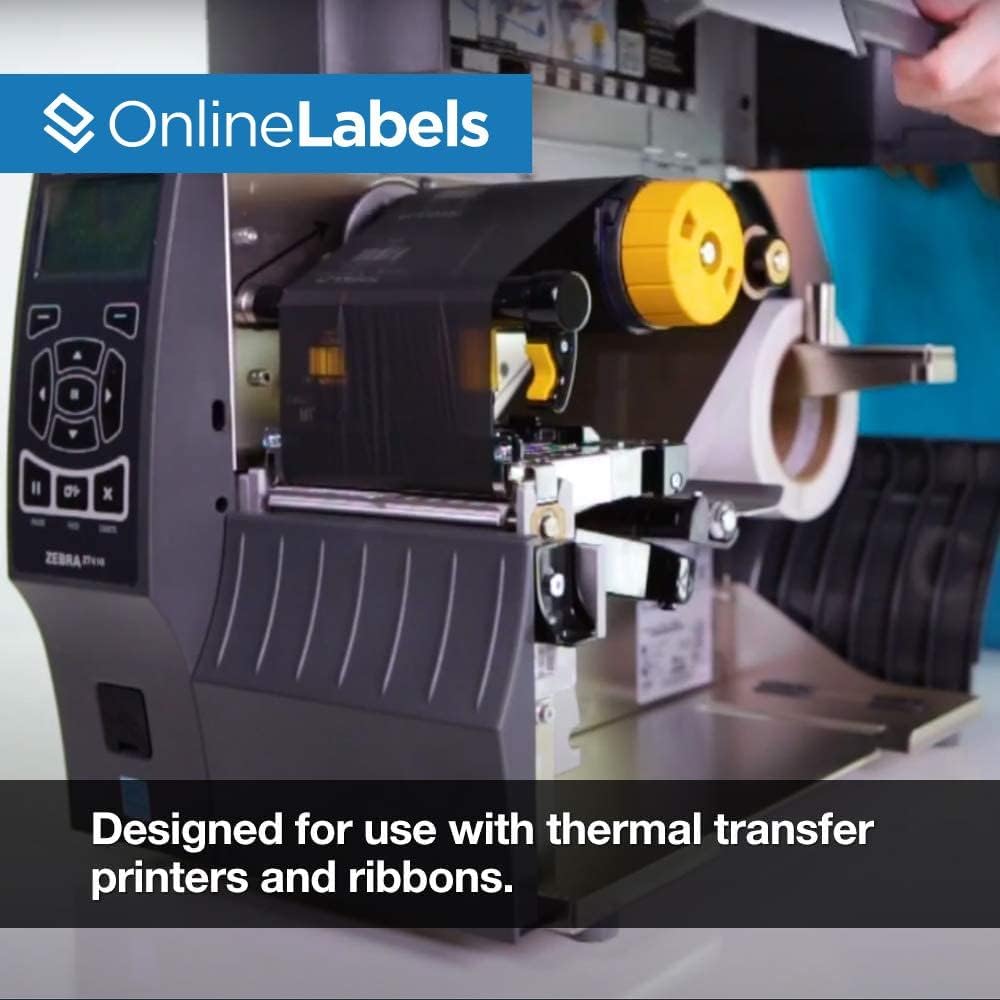 2 x 1 Labels for Thermal Transfer Printers - 1 Inch Core - Permanent Adhesive - Barcode, Inventory, Address Labels - 5,500 Labels, 4 Roll - Online Labels