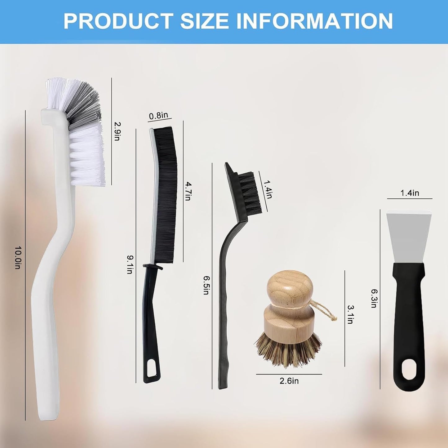 12Pcs Crevice Cleaning Brush Set, Hard Bristle Cleaning Supplies for Kitchen, Bathroom, Teapot, Bottle, Cup, Blender, Corner, Grout, Sink