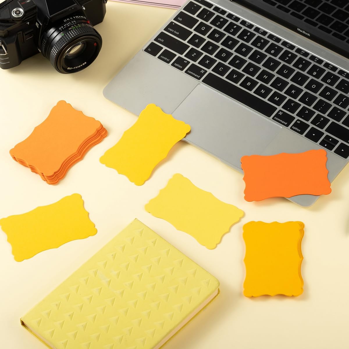 120 Pieces Small Mini Business Cards Vintage Assorted Colors Blank Note Gift for Business Cards, Gift (5 Yellow)