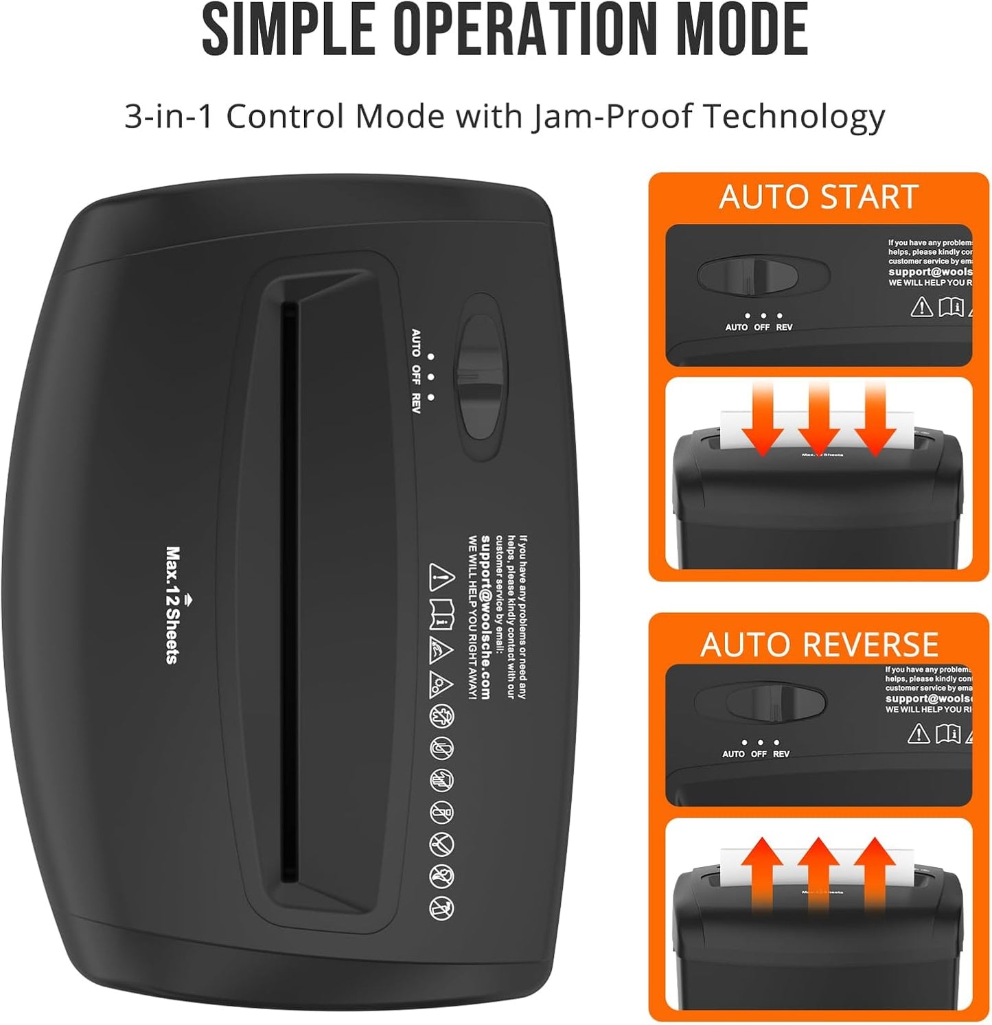 12-Sheet Cross-Cut Shredder (P-4 Security),Destroy Credit Cards/Staples,5.5 Gal Bin,70dB Quiet,Auto/Reverse Modes for Office & Home(ETL Certified)