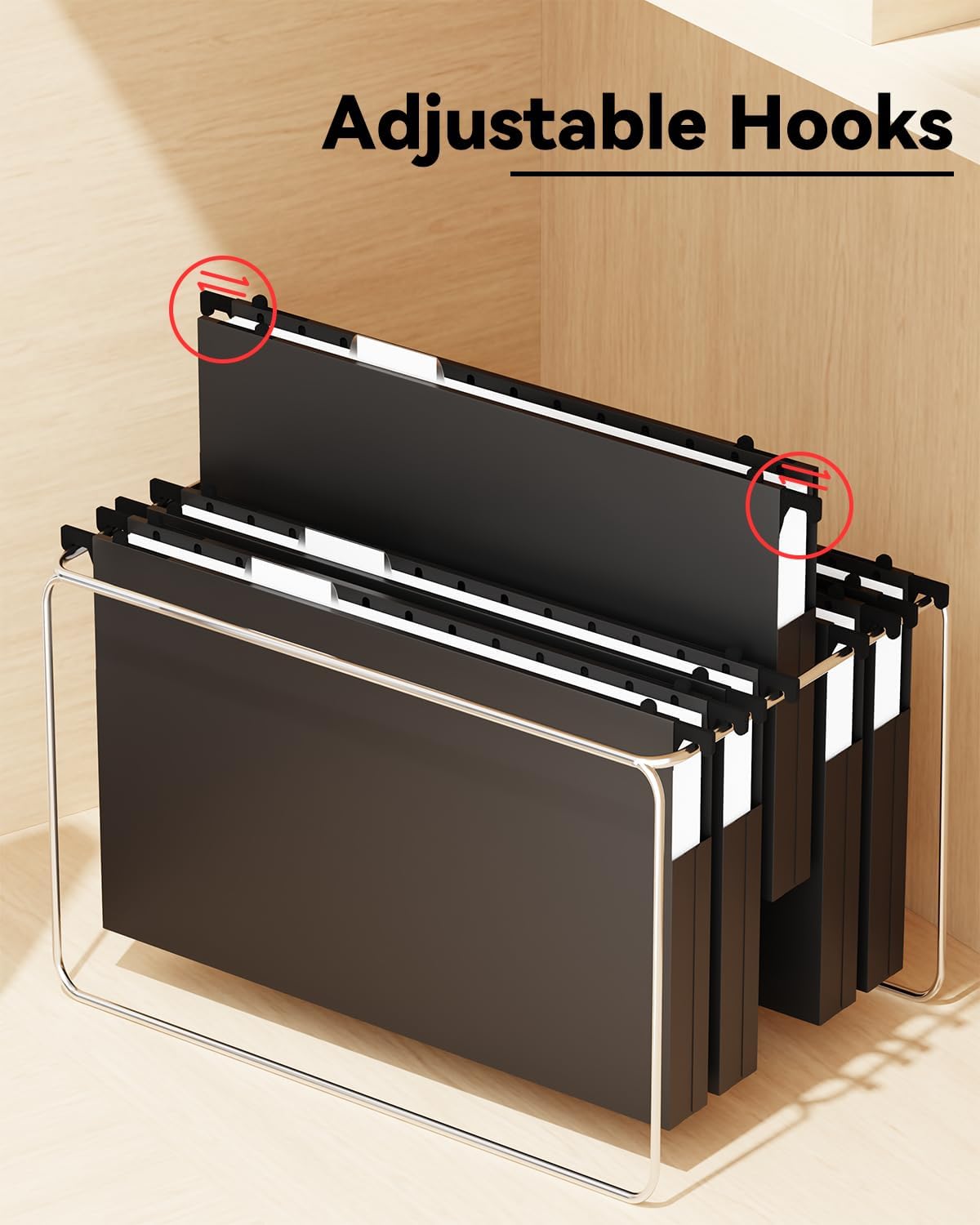 Ansook Plastic Legal Hanging File Folders,1”Expanding Accordian Pocket,Heavy Duty for Filing Cabinet,Insertable Tabs,Black Legal Size Hanging Folders,Hard and Durable Hang Folders,Black,12 Pack