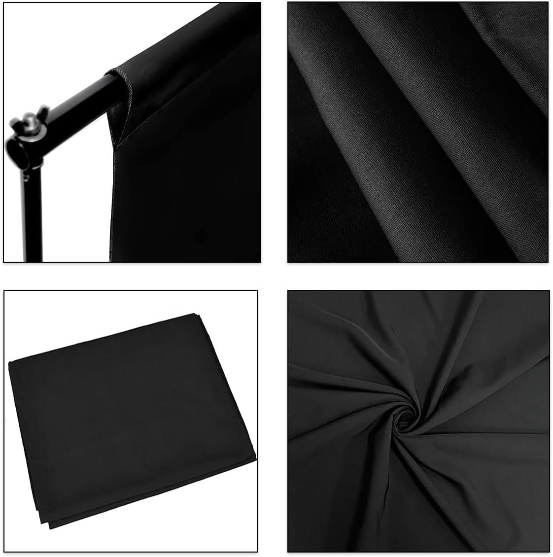 Black Backdrop Background Fabric Backdrop for Shoot Portraits Party Video Studio 5X7ft