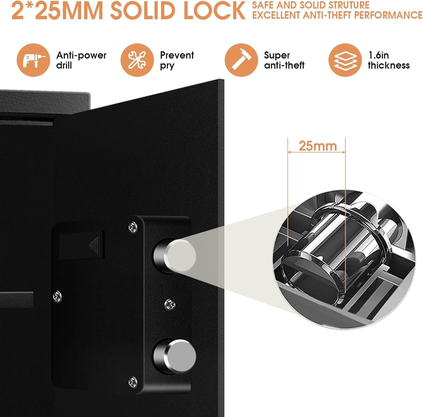 3.3 Cubic Feet Large Safes for Home Use Fire and Water proof, Digital Security Safe with Key and Combination, Home Safes Water and Fireproof for Firearm Medicine Money Valuables