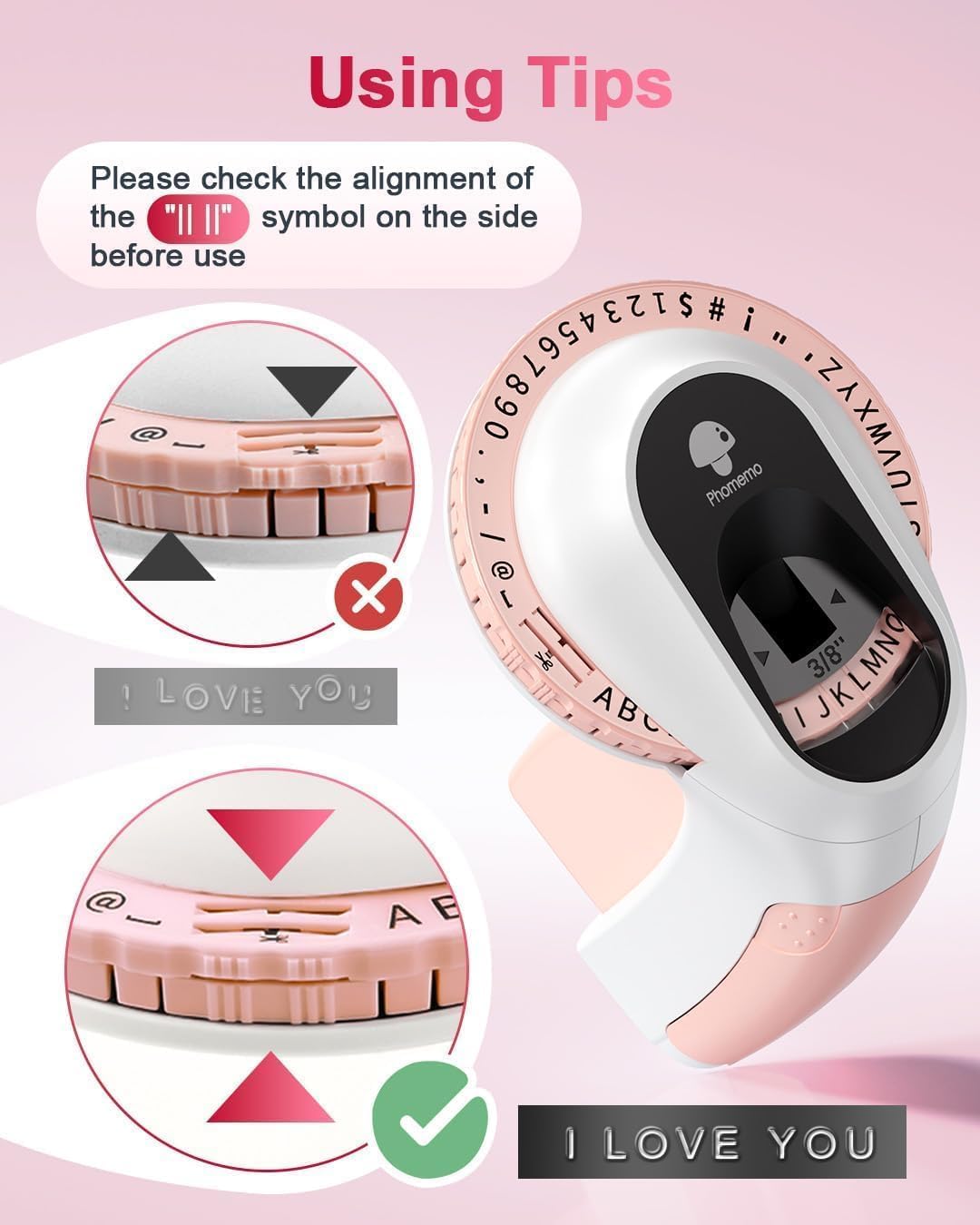 Phomemo Embossing Label Maker Machine, Retro Embossed Label Maker, Old School Embosser Labeler with 6 Rolls 3D Embossing Label Waterproof for Kid DIY Home School Supplies Office Organization, Pink