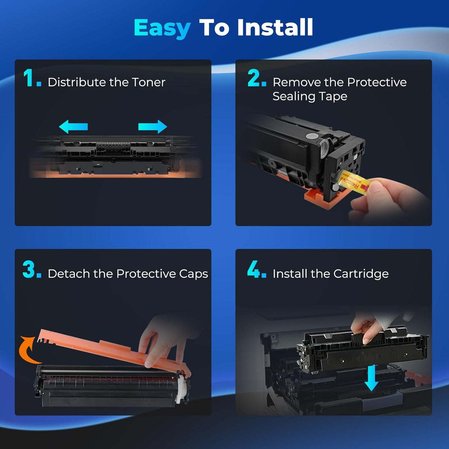 210X Toner Cartridges High Yield Compatible for HP 210X 210A Toner Color Laser jet Pro MFP 4301fdw MFP 4301fdn Compatible for Color Laser jet Pro 4201dw 4201dn MFP4301fdw MFP4301fdn (4 Pack with Chip)