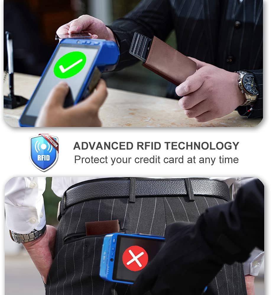 Aiuwo Airtag Wallet for Men,Mens Wallet Card Holder,Smart,Slim,Minimalist Wallet,Credit Cards Holder RFID Blocking Wallet (Airtag Wallet, Crazy Horse Brown)