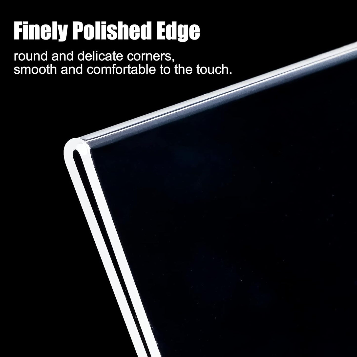 6pack 8.5x11 Acrylic, L Shape Clear Plastic, Menu Holder, Unbreakable Table sign holder for Restaurant, Office, School, Store and Home Use