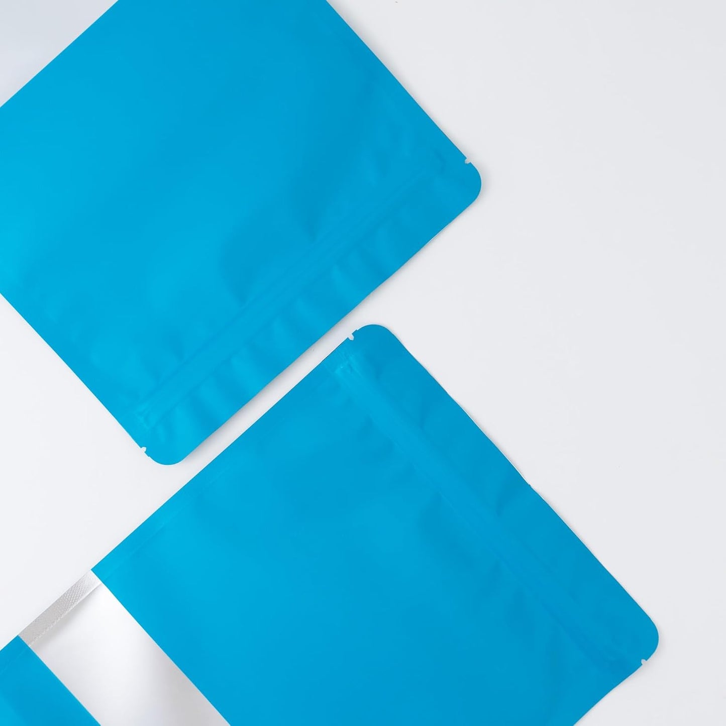 4CP 100 Pcs Blue Zipper Smell Proof Bags with Window, 5.5x7.9 Inch Stand Up Foil Pouches for Food Selfsealing Storage, Reusable Bag for Packaging Small Business, Cookies, Nunt, Candy