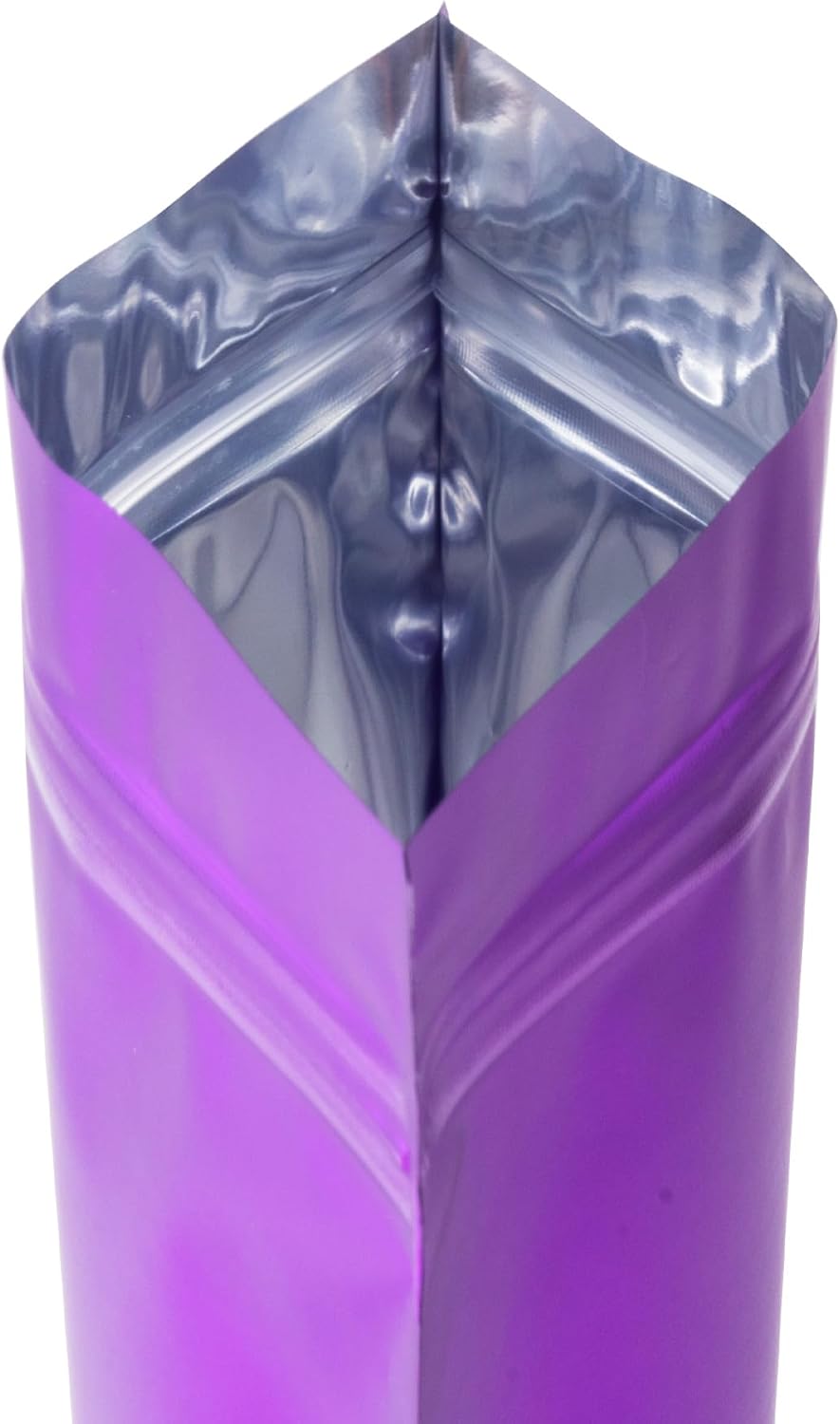 4CP 100 Pcs Purple Zipper Smell Proof Bags with Window, 6.3x9.5 Inch Stand Up Foil Pouches for Food Selfsealing Storage, Reusable Bag for Packaging Small Business, Cookies, Nunt, Candy