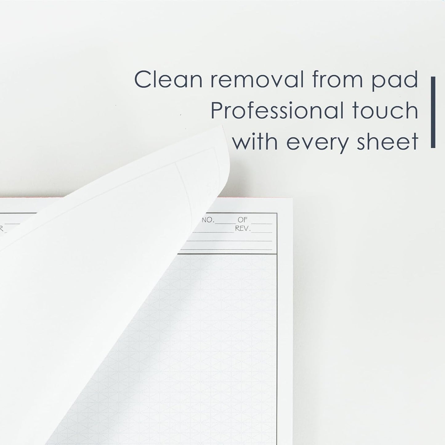 8.5" x 11" Isometric Graph Paper 50 Sheets Portrait - 0.25" Grid, Non-photo Blue, High Brightness, Drafting, Engineering, Art, 3D Design (3-Pack)