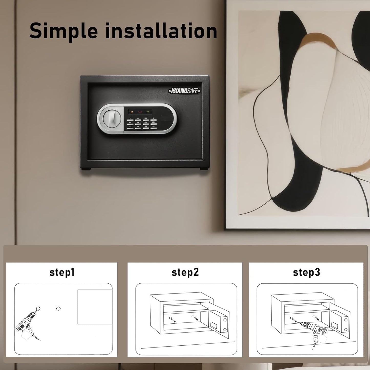 Home Safe Box, Digital Small Personal Safes, caja fuerte, Security Money Closet Electronic Lock Box with Keypad for Pistol Cash Jewelry, Document, Hotel, Dorm, Office (0.8cuft Black)