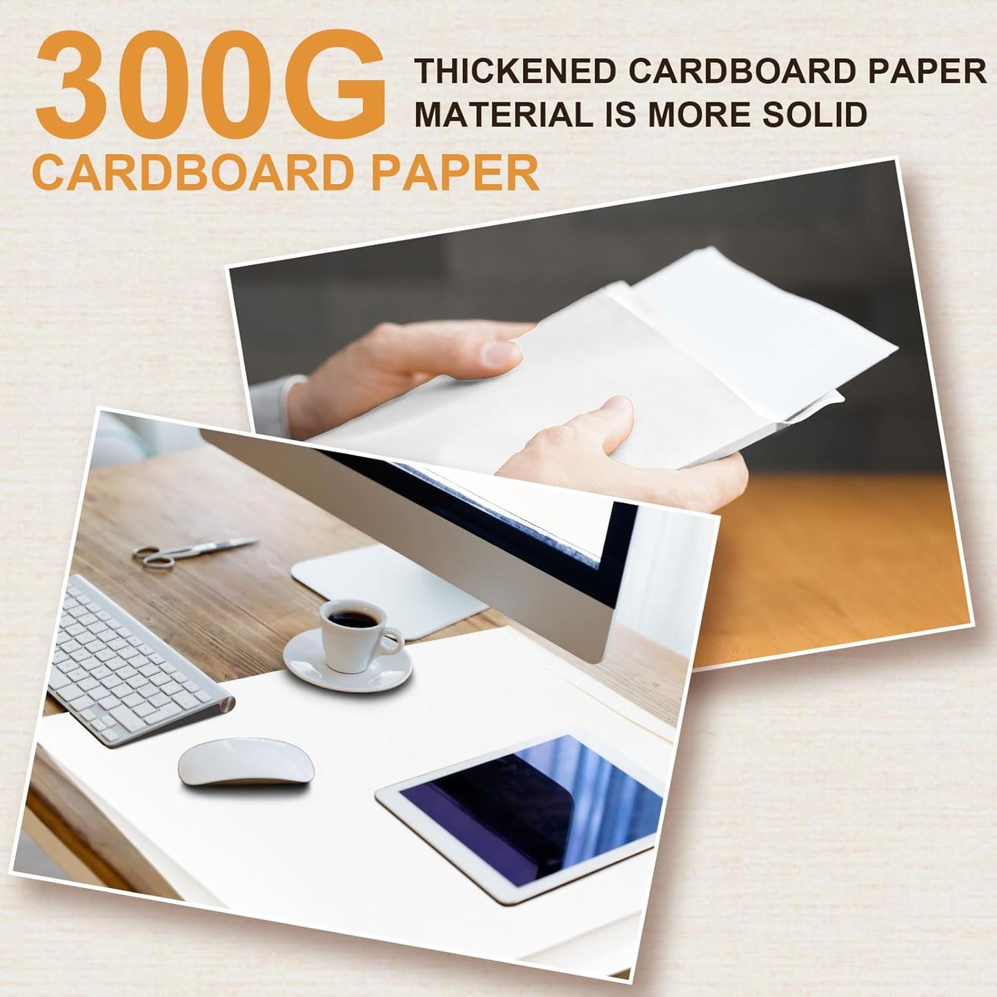 20 Pack 16x20 in Tab Lock Rigid Mailers Extra Large Sturdy Keep Flat Mailers Cardboard Envelopes Kraft Paper 250 Gsm for Shipping Photos, Packing Documents, Gift Cards, Cds, Art Prints, White