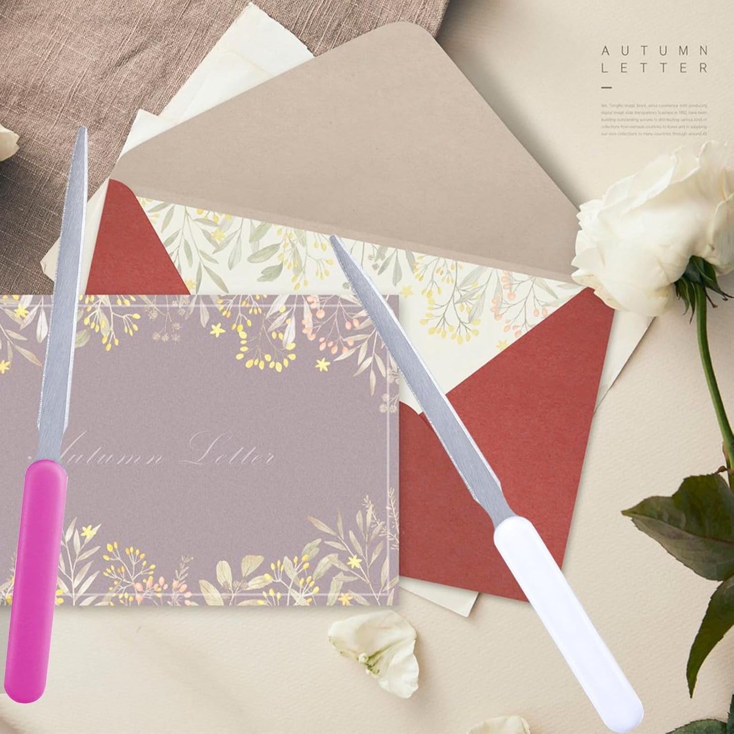 4 Pack Multicolor Letter Openers,Stainless Steel Envelope Opener Slitter,Mail Opener Knife,Letter Opener Envelope Slitter,Paper Knife,Sharp Letter Opener,Perfect for Office,Home and School Use