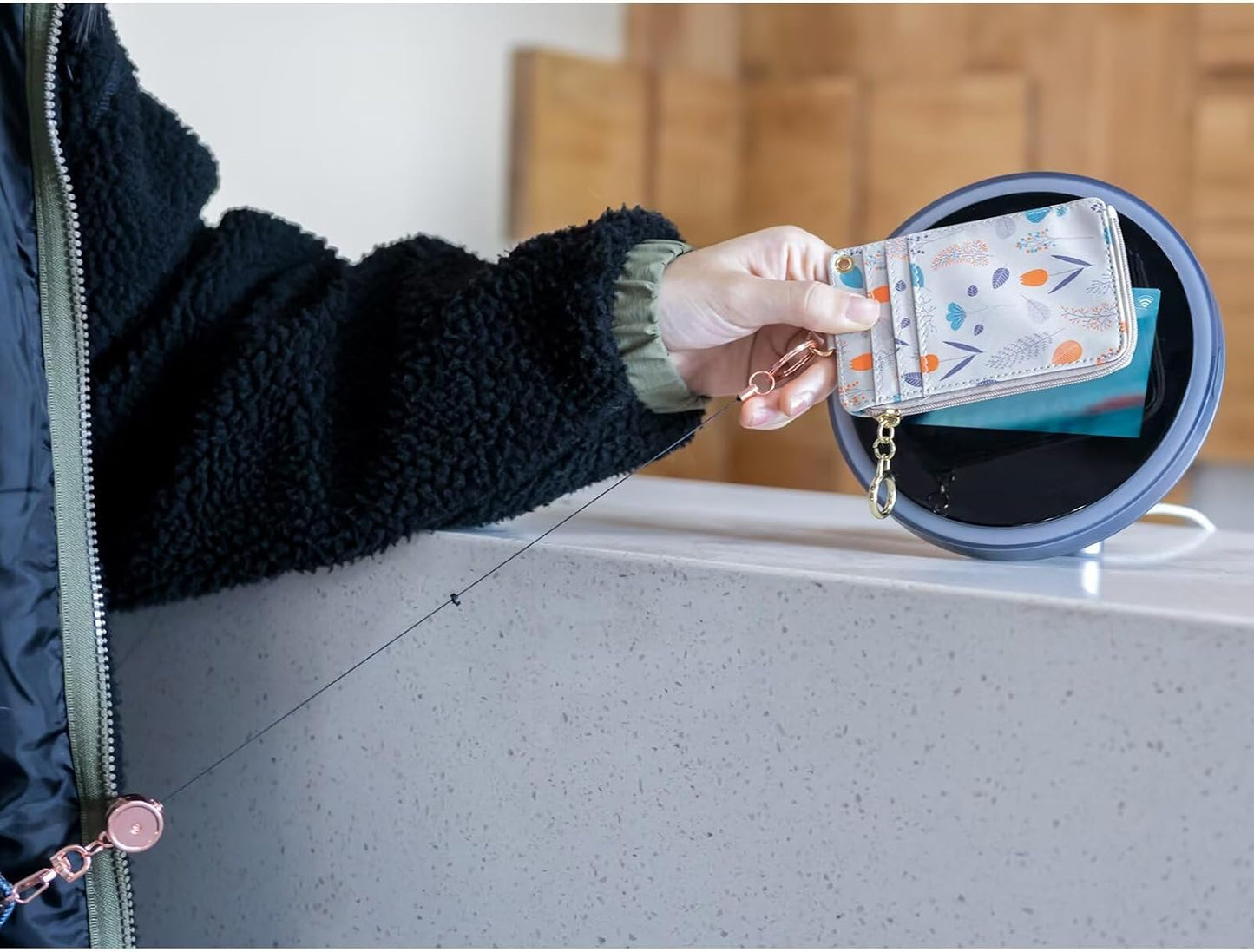 bolimoss Bling Black Retractable Badge Reels with Key Ring and Carabiner Belt Clip, Glittery Metal Retractable Keychain for ID Cards Name Holder Nurse, Teacher, Students (3 PCS)