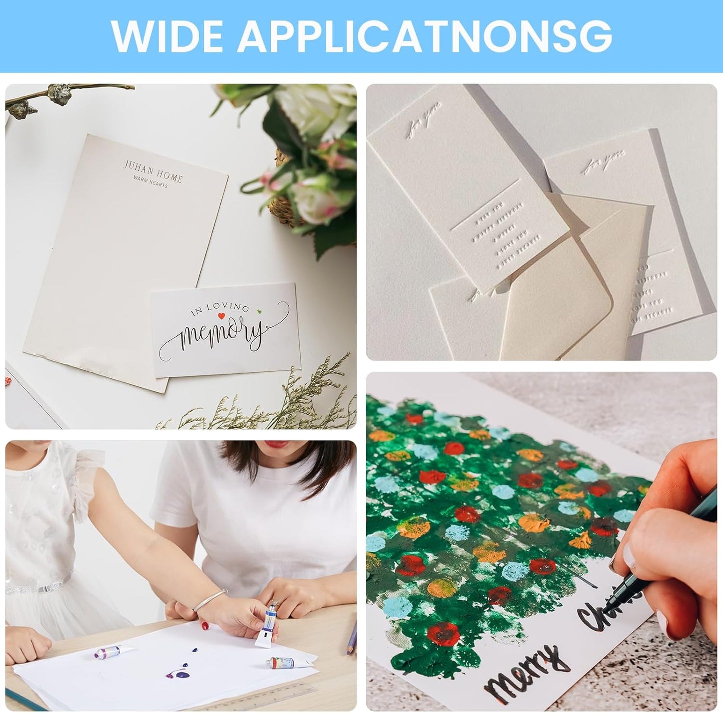 50 Sheets White Cardstock Thick Paper 8.5 x 11, 250gsm/92lb Blank Heavy Cards Stock for Invitations, Printing, Postcards, Thankyou Cards, Index Cards, DIY Cards (White, 8.5 x 11 inch)