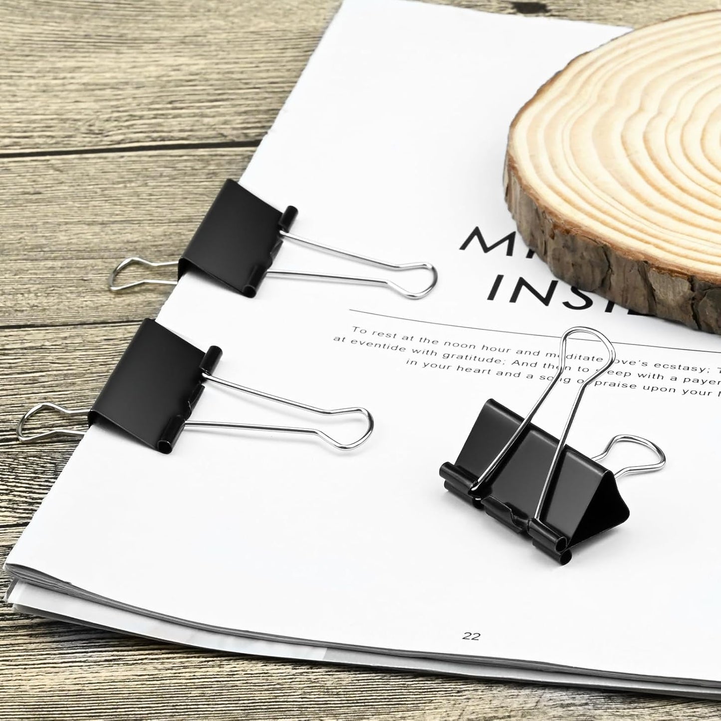 60 Pack Large Binder Clips 1.6 Inch Binder Paper Clip Big Paper Clamps for Office, School, Home