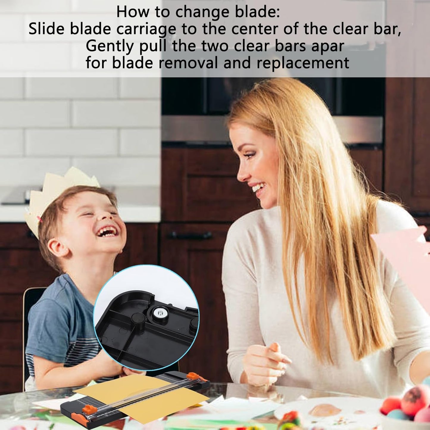 A4 Paper Cutter -12 Inch Paper Trimmer with 2pcs Replacement Blades with Safeguard Side Rulerfor Cut Gift Card,Coupon,Label, Cardstock,Photo