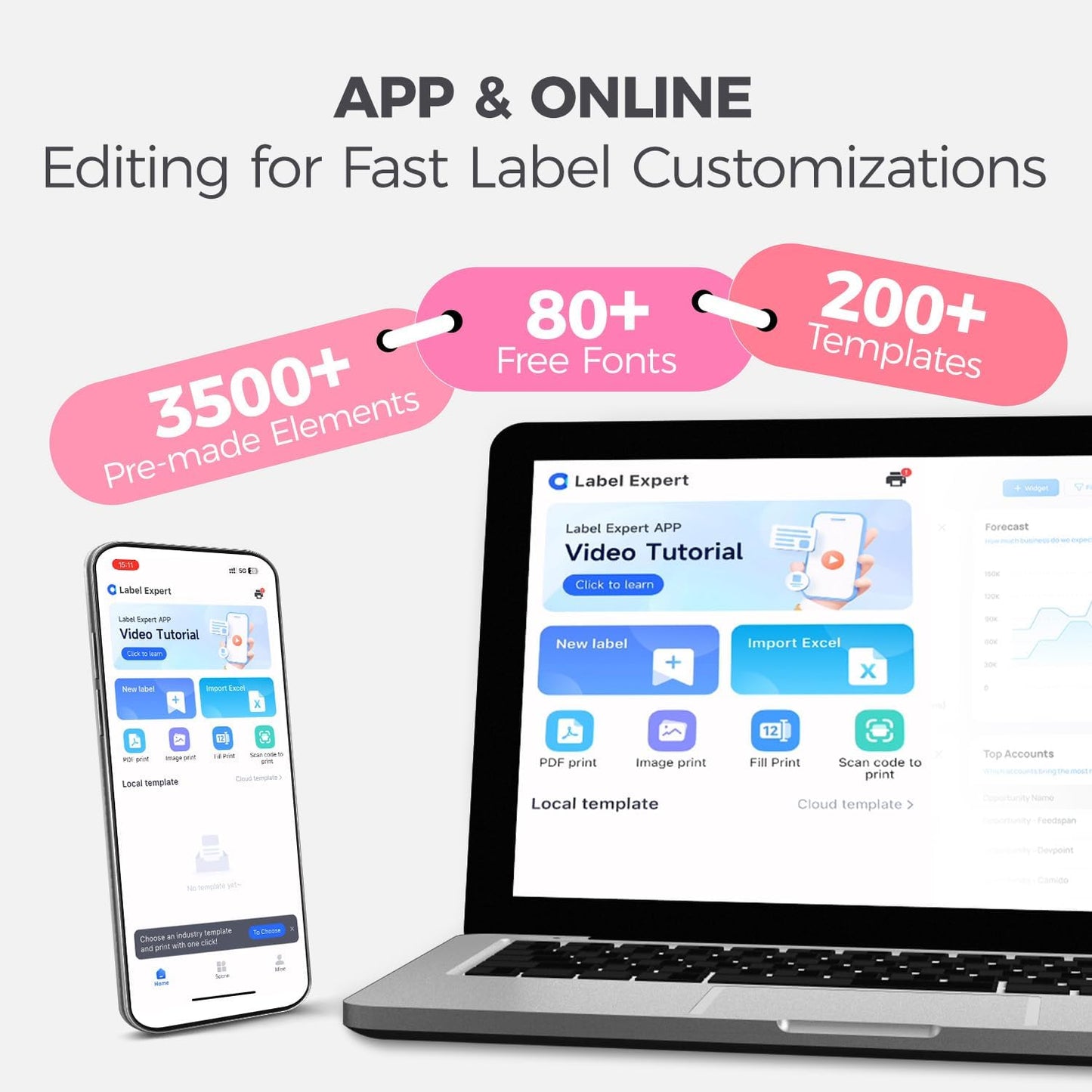 Bluetooth Thermal Label Printer, 4x6 Shipping Label Printer for Small Business, Compatible with Android, Windows, iPhone, Mac, Widely Used for Amazon, Shopify, Ebay, USPS, Etsy,FedEx (Pink)