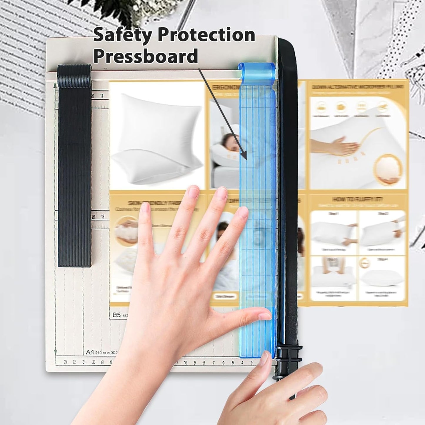 Paper Cutter, 12" Titanium Blade Guillotine Paper Cutter with Corner Rounder, Heavy Duty Guillotine, Paper Trimmer with Safety Guard, Paper Cutter Slicer for Cardboard,Vinyl,Crafts&Photos (Blue)