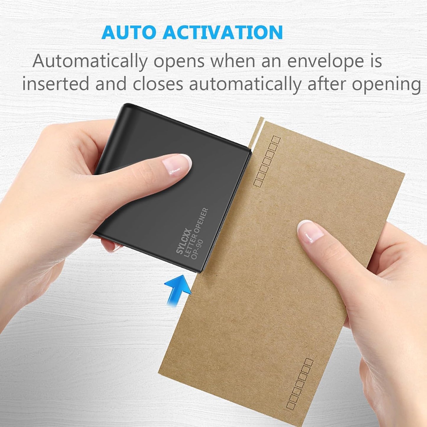 Battery Operated Electric Letter Opener - 2PCS Letter Openers Envelope Slitter, Envelope Opener, Mail Opener, Universal Envelope Efficient Letter Opener Tool for Office, Home (Black)