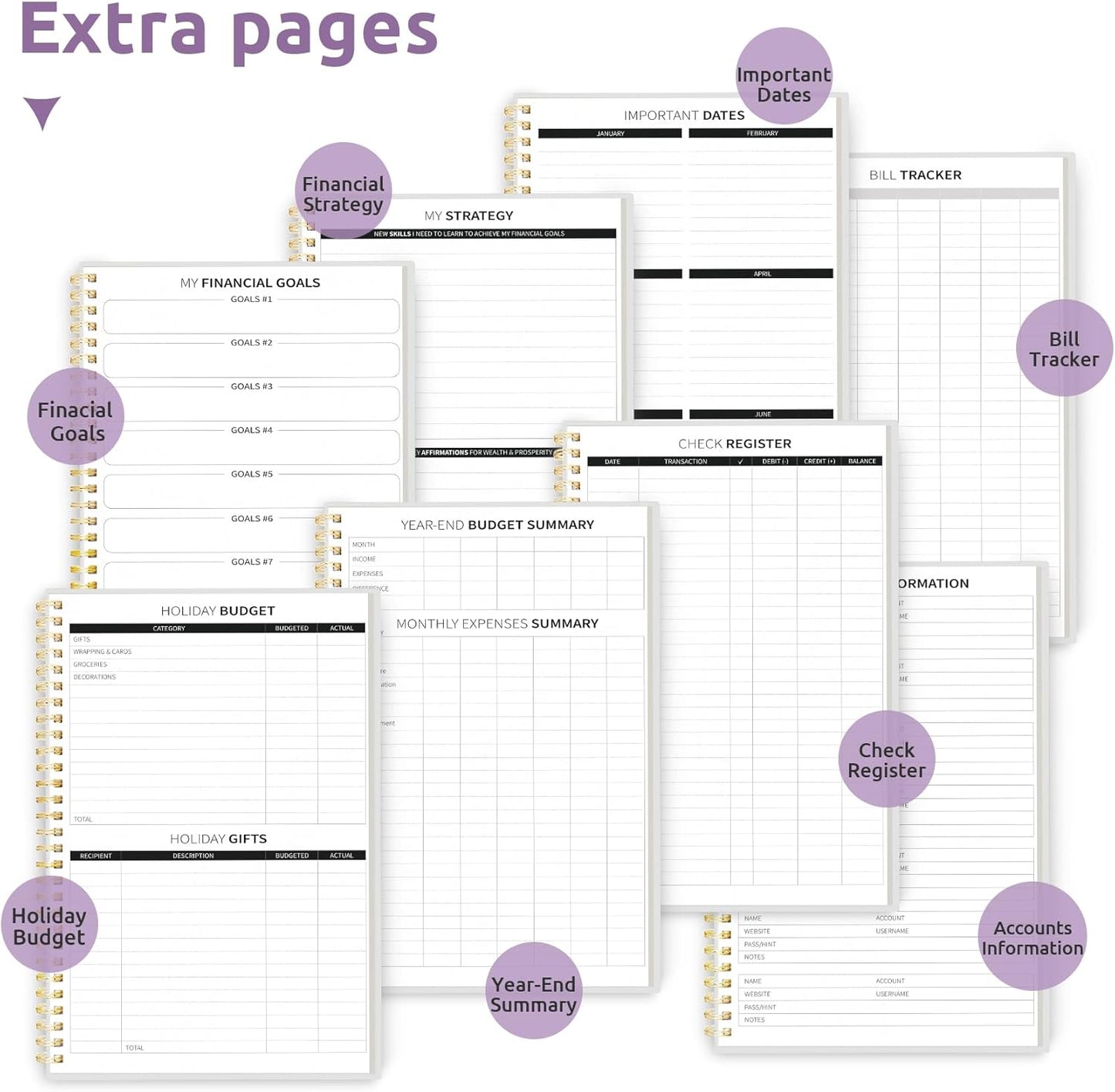 Aesthetic Budget Planner - Monthly Finance Planner with Expense Tracker, Undated Bill Organizer, Budget Notebook to Manage Your Finances, Account Budget Book with Colorful Pattern - Distant Peaks