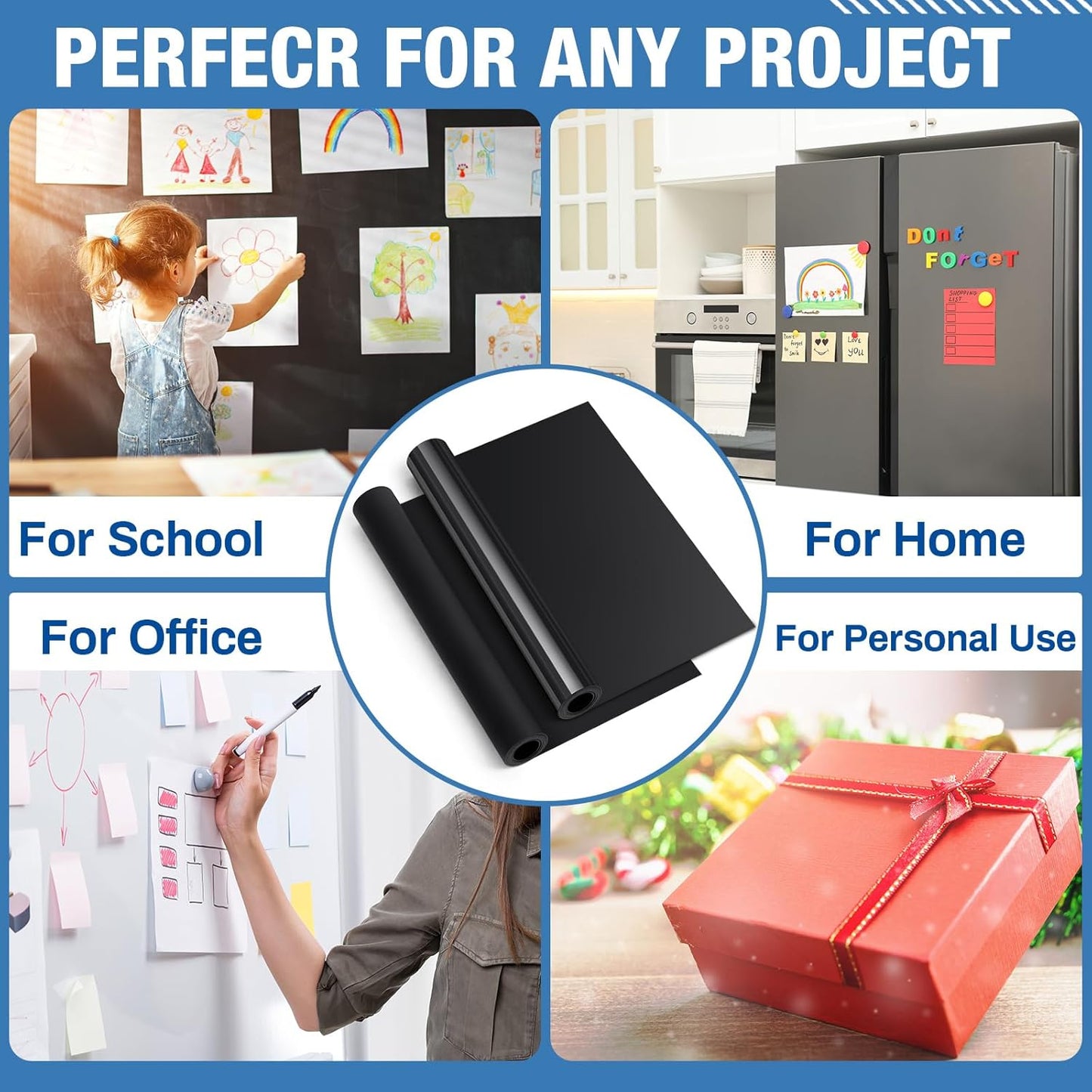 Amylove 20" X 5 ft Extra Large Magnetic Sheets for Crafts Non Adhesive 30 Mil Flexible Sheets for Die Cuts Arts Crafts Refrigerator and Metal Cutting Die Storage