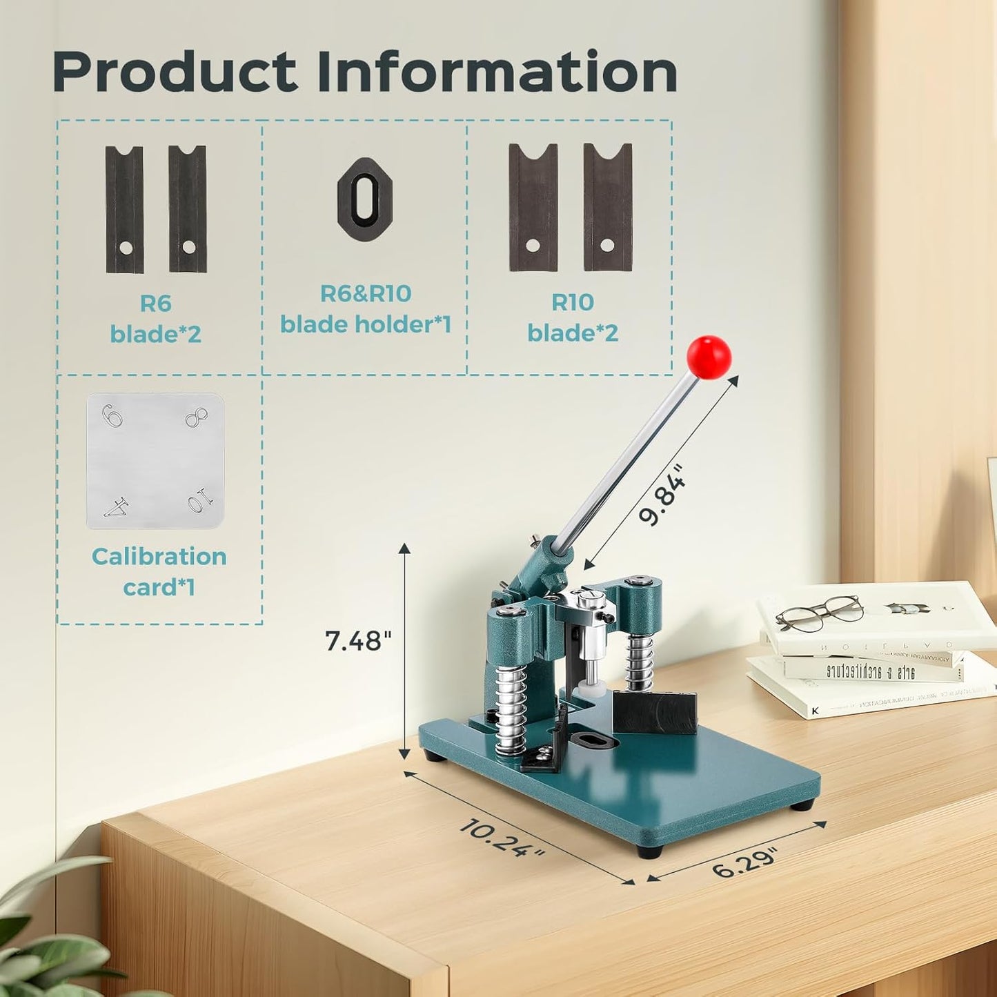 Bonvoisin Corner Rounder Punch, Heavy Duty Corner Cutter for Craft, Manual Paper Cutter with Replaceable Blade Set, 1 Inch Max Cutting Height