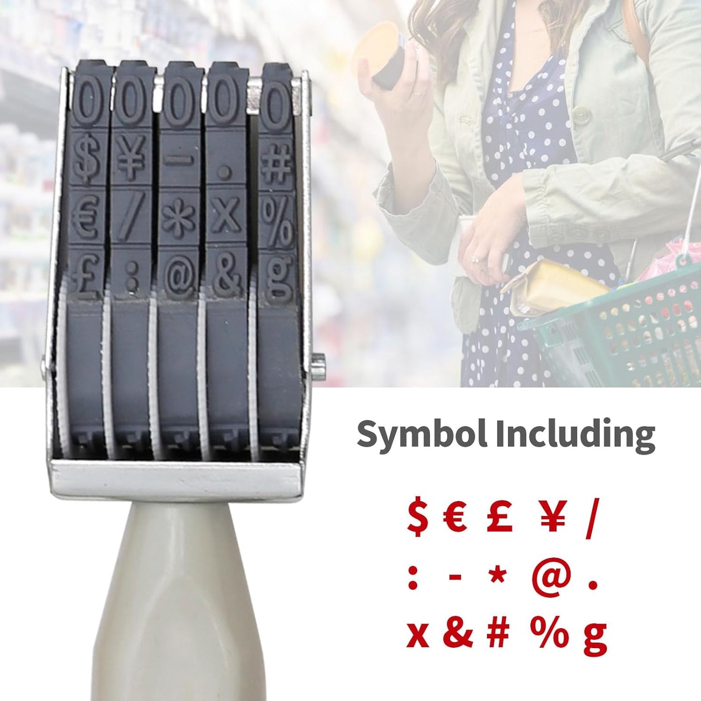 5 Digit Number Stamp,Adjustable Digit Rubber Changeable Number Stamp Numerical Stamp Multi- Functional Creative Price Tag Rotating Number Symbol Business Stamp