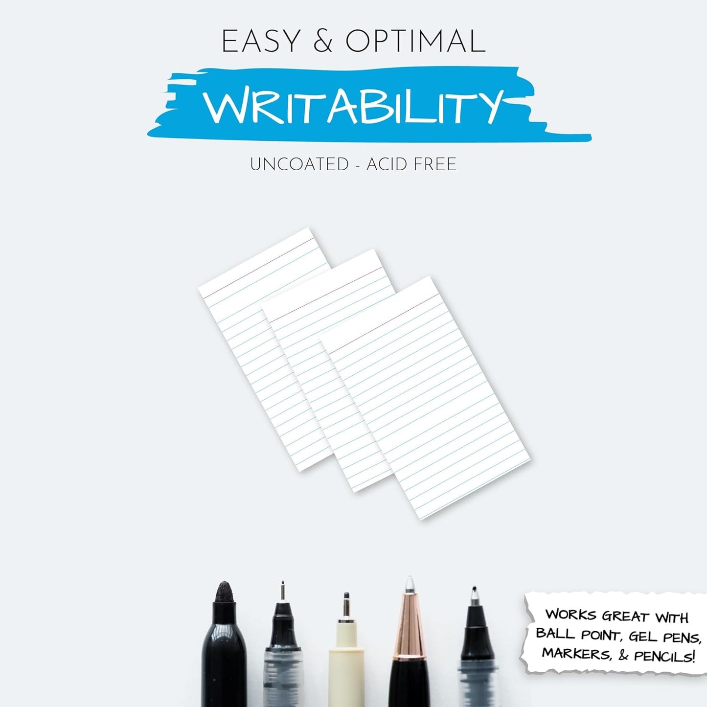 Home Advantage Vertically Ruled White Mini Index Cards, Note Cards (3x5)