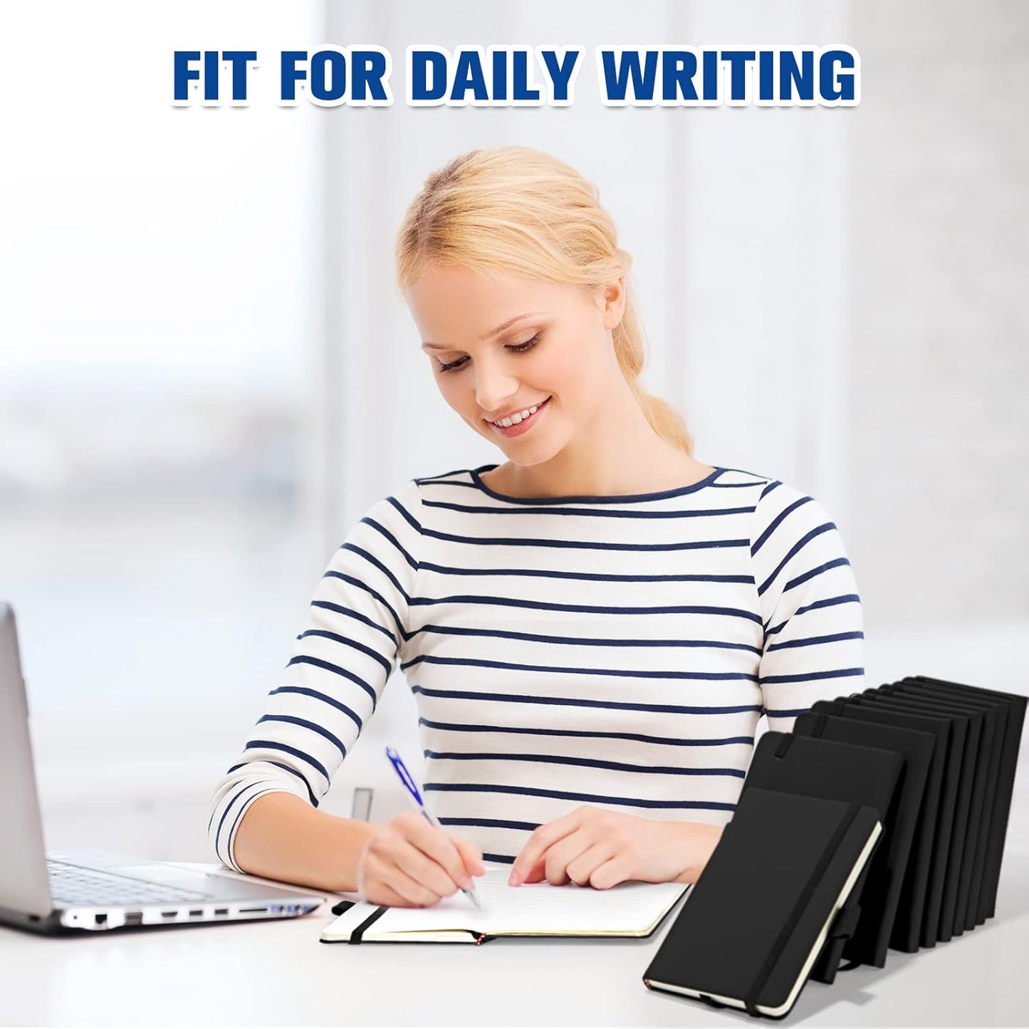 40 Pack Pocket Notebook Journals A6 Mini Hardcover Journal PU Leather Lined Notebooks 3.5 x 5.5 Inch Small College Ruled Notepad With Pen Holder for Writing Office School Supplies (Black)