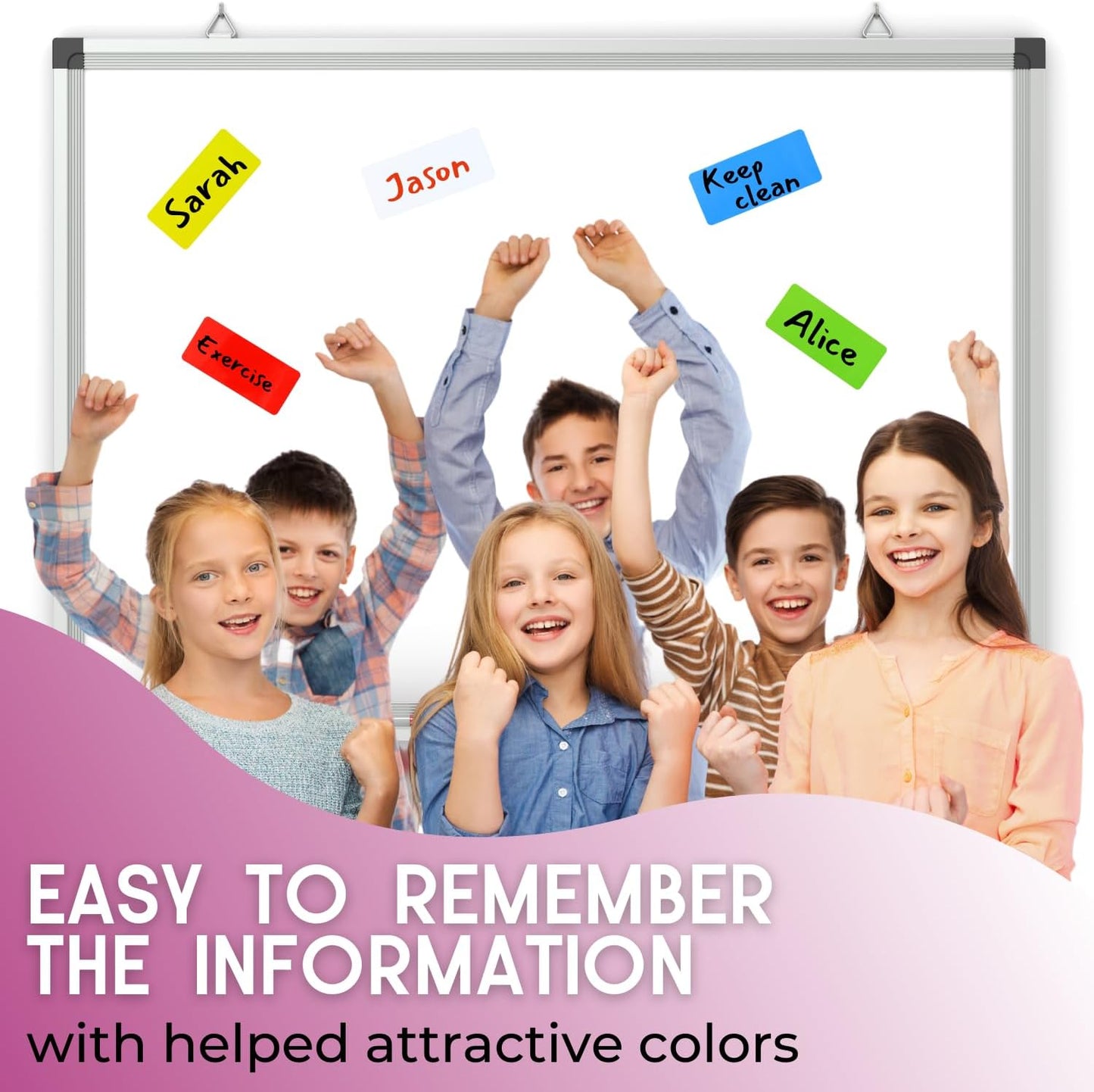 Availey 40 Pieces (4 x 1.8") - Full Colored Magnetic Dry Erase Labels - Reusable Strips for Classroom Home Office Garage Refrigerator Blank Writable Erasable Cards Name Tags Students Locker Shelf