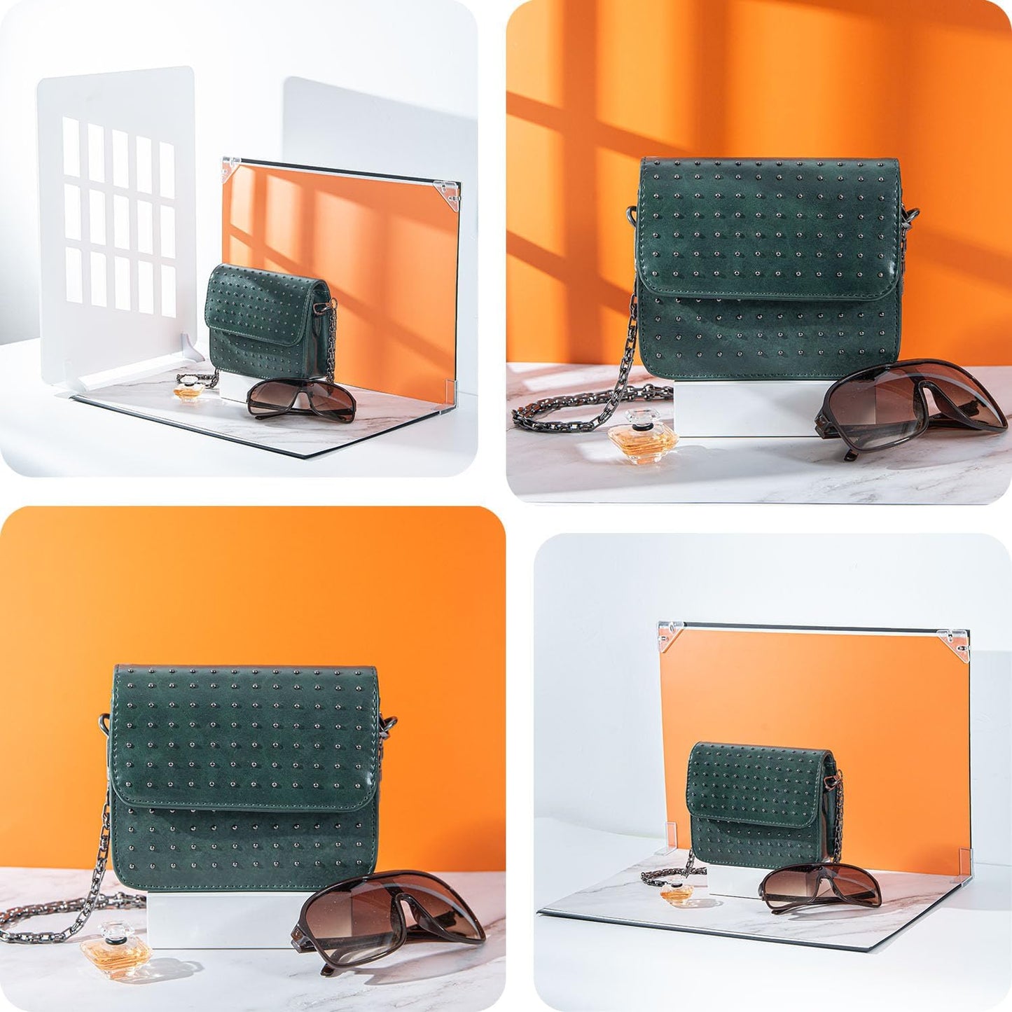 10Pcs 20Patterns Small Product Photography Backdrops Kit Photo Background Food Photography Backdrop Board with Shadow Props and Carrying Bag (16.5X11.7inch)