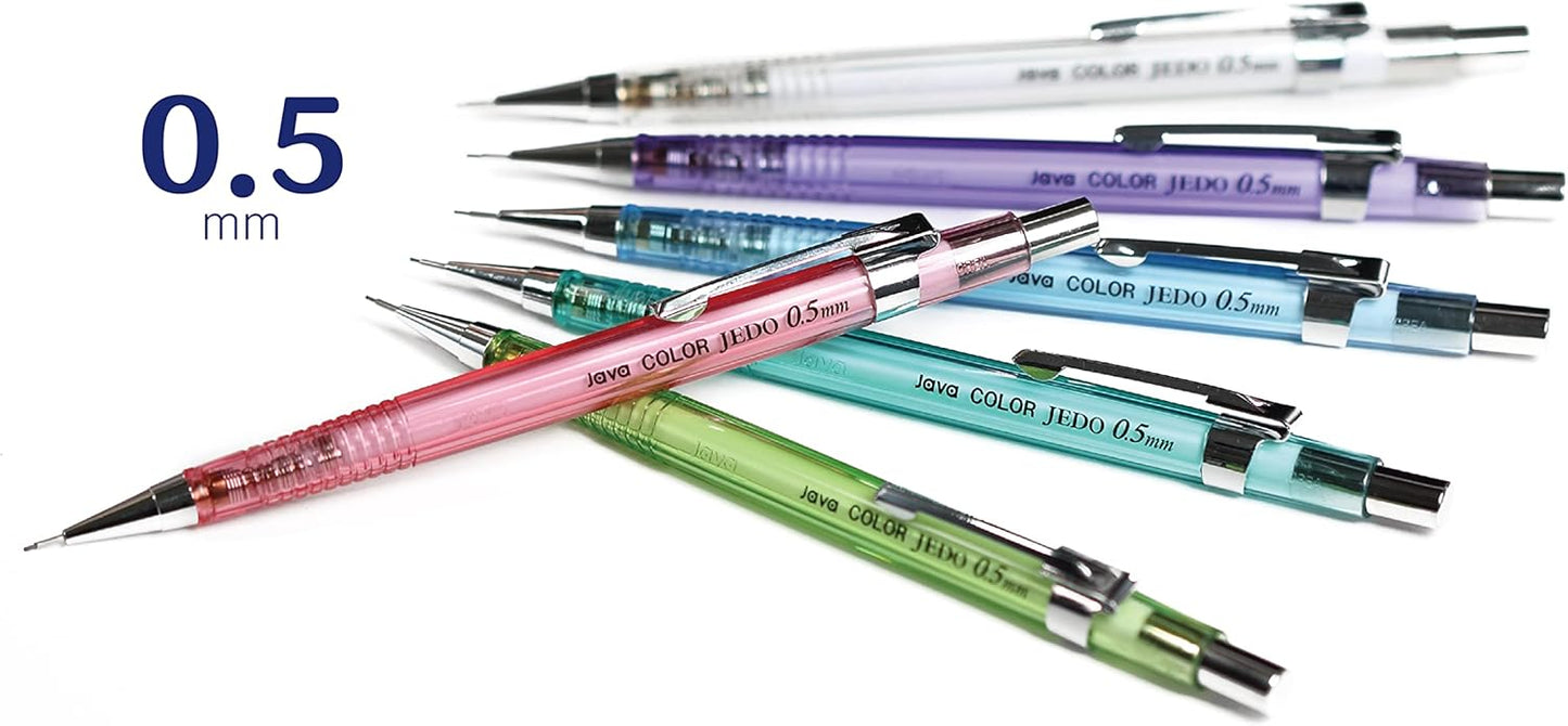 JVPEN Transparent Mechanical Pencils β 0.5β―mm Drafting Pencils, Assorted Clear Colors β Smooth Writing, Non-Slip Grip, Built-in Eraser β Ideal for School, Office & Technical Drawing β 12-Pack
