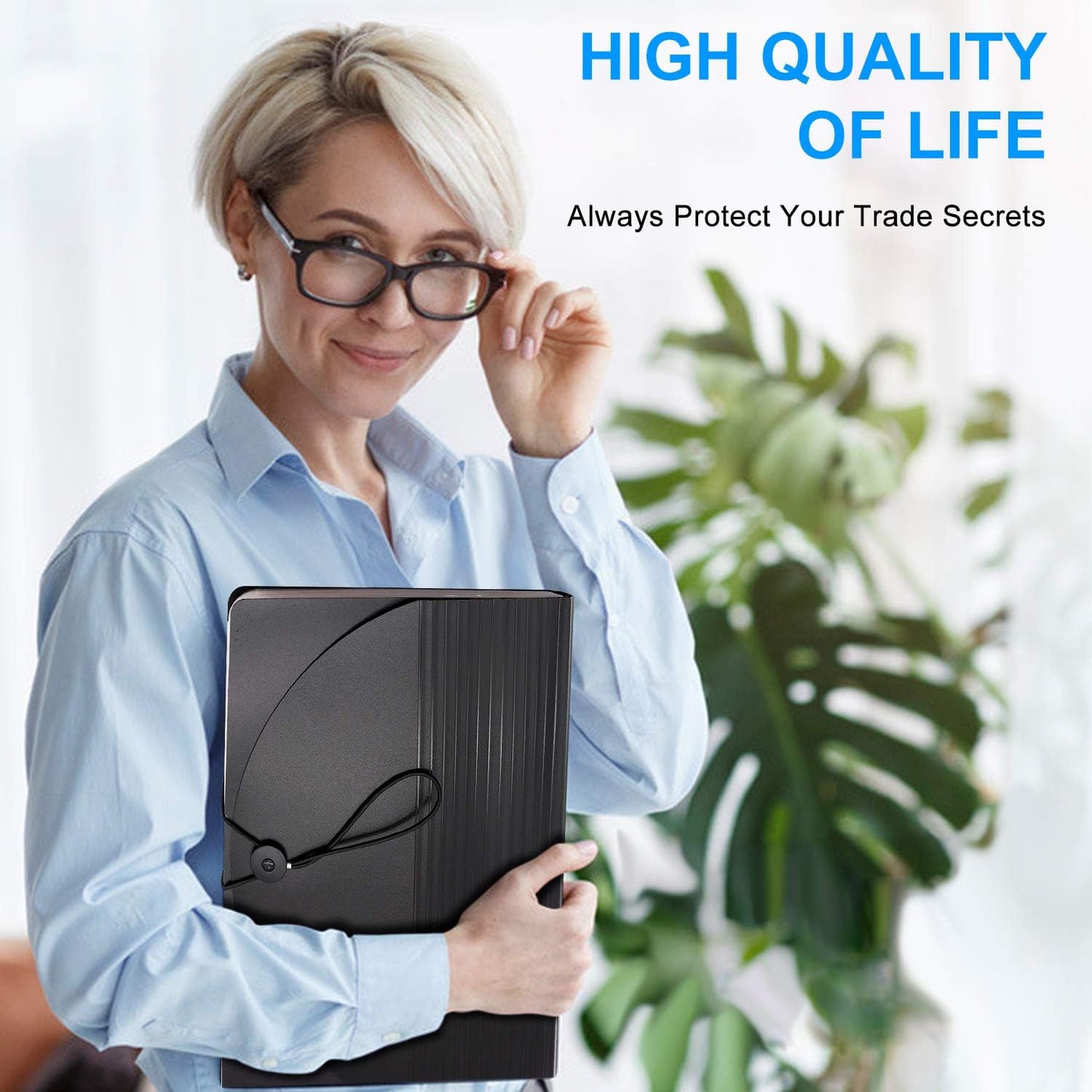 2 Pack Expanding File Folder with Blank Label, 12 Pocket Accordian File Organizer Document Storage Organizer, Desktop Accordion Folders File Keeper A4 Letter Size for Home School Office