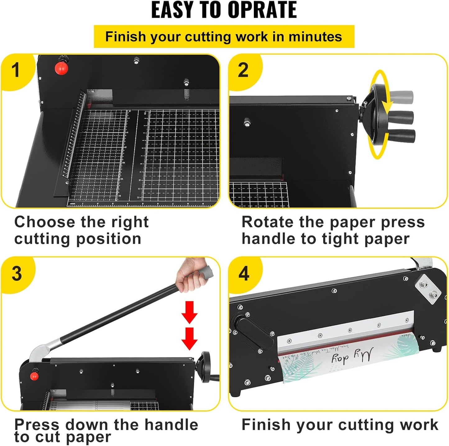 VEVOR Guillotine Paper Cutter 12",Heavy Duty Paper Cutter A4 400 Sheets, Paper Guillotine Cutting Width 30 cm,Paper Slicer Cutting Thickness Max 4 cm, Paper Slicer for Cutting Paper, PVC etc