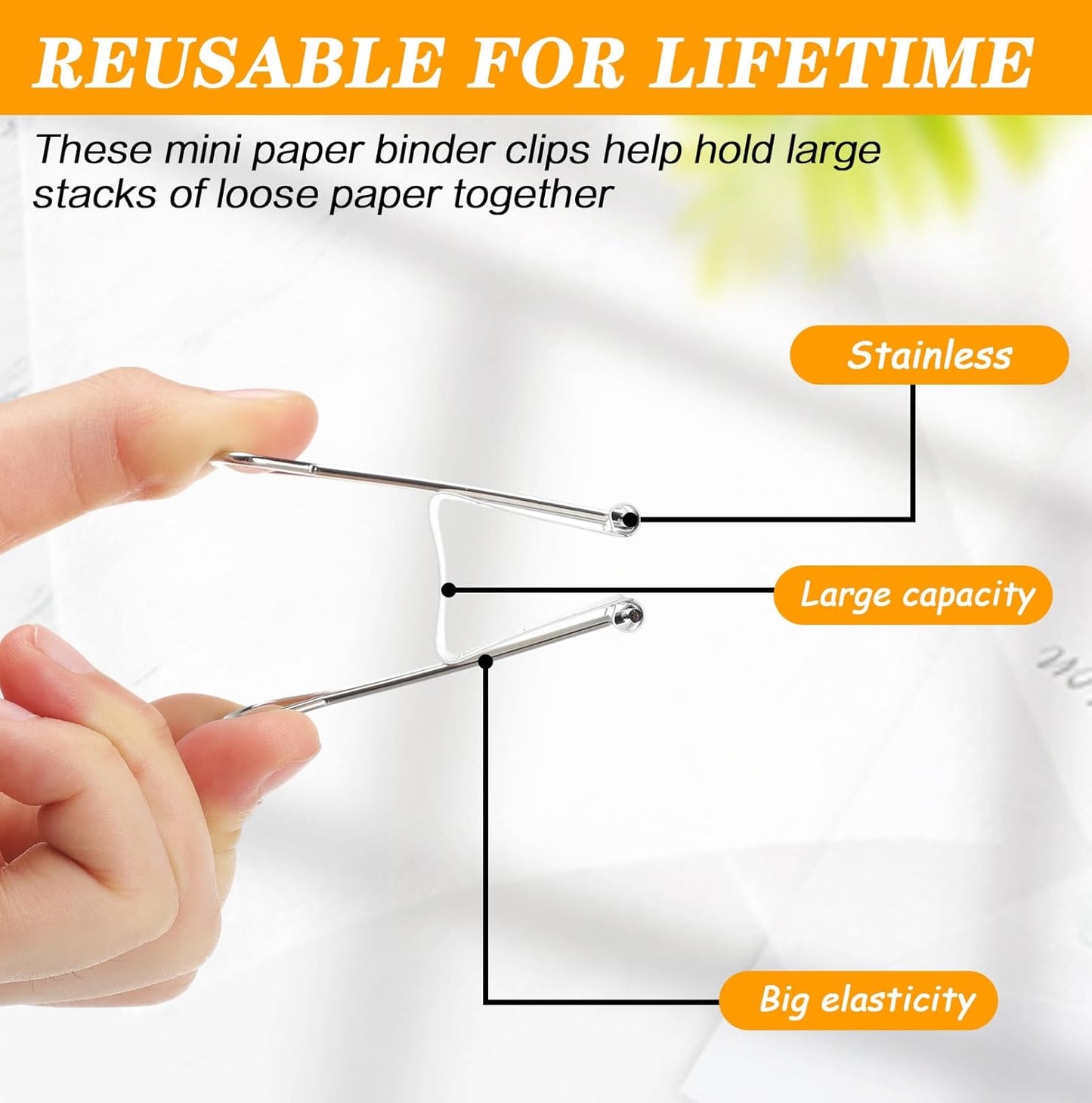 Jetec 200 Pcs Extra Large Binder Clips Bulk 2 Inch Metal Jumbo Binder Clips Office Supplies White Paper Clamps for Teachers Students Office Business Supplies