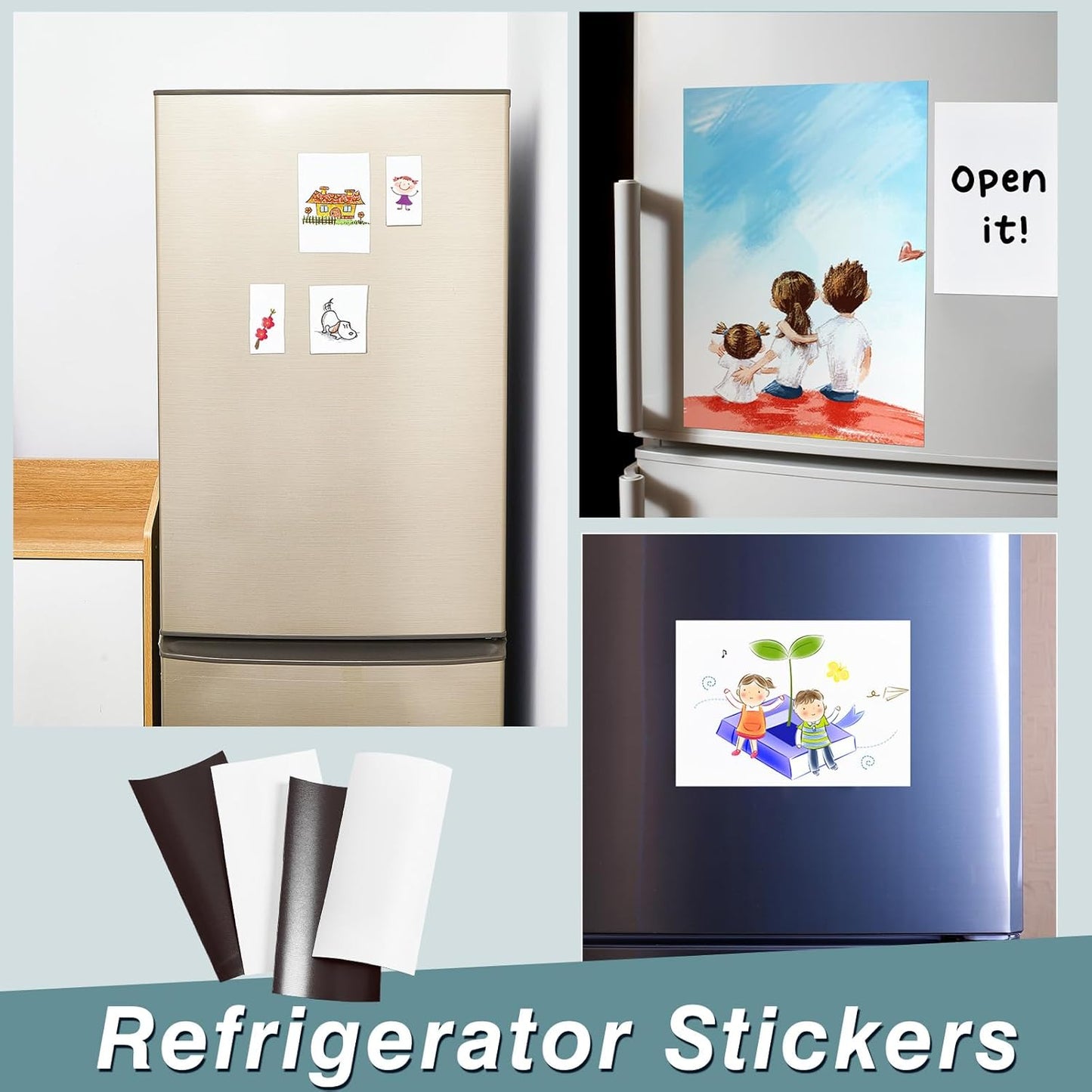 Amylove Blank White Surface Magnet Sheets 24 Inch x 3 Feet, 30 Mil Magnetic Roll Printable Flexible Vinyl Blank Magnetic Sign Sheet Safe for Vehicles DIY Craft Project