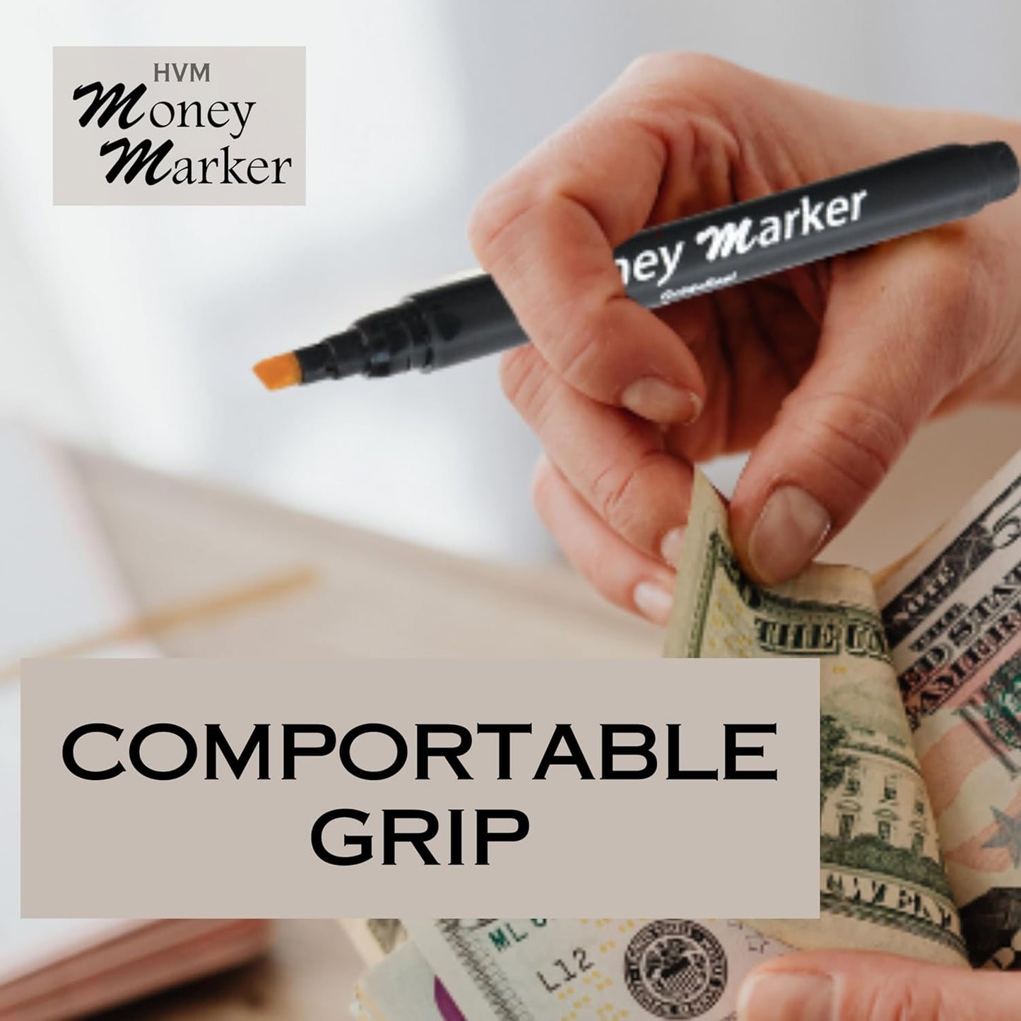 HVM Counterfeit Money Detector Pen (18 Counterfeit Pens) - Money Marker Bill Detector Pen with Upgraded Chisel Tip - Detect Fake Bills, Universal False Currency Checker Pack