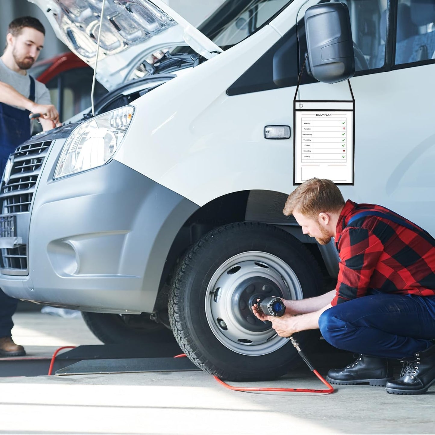 50 Pack Job Ticket Holders, Black 14 x 10 Inch Reusable Dry Erase Pocket with Strap Work Order Plastic Sleeves Shop Ticket Dry Erase Sheet Protectors for Teacher Classroom Office